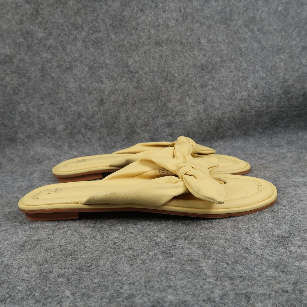 Time and Tru Shoes Womens 8 Sandals Fashion Flip Flop Bow Knot Slip On Yellow